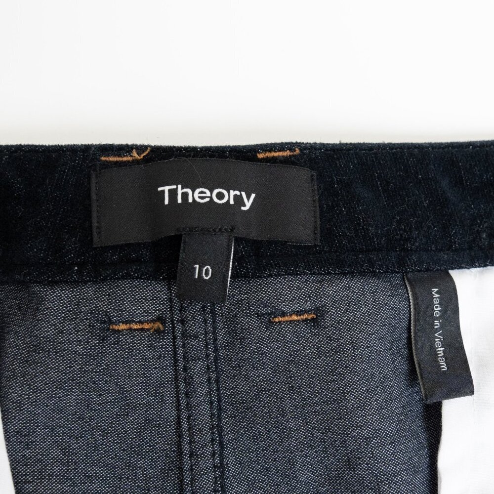 Theory Sueded Dark Wash Bootcut Jeans Wide Leg Size 10 - Picture 5 of 12